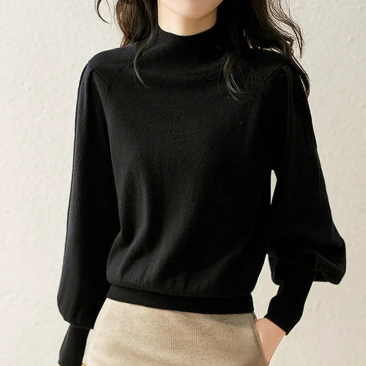 Michela™ | Eleganter Strickpullover mit Puffärmeln für Damen.