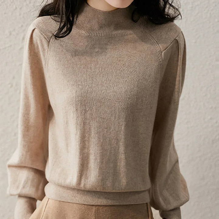 Michela™ | Eleganter Strickpullover mit Puffärmeln für Damen.