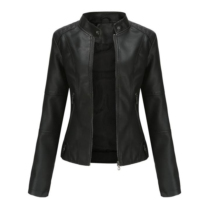 Leonie™ | Schlanke Leder-Motorradjacke für Damen