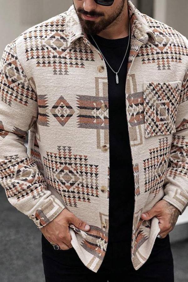 Arthuro™ | Vintage-Einreiher-Jacke mit Print für Herren