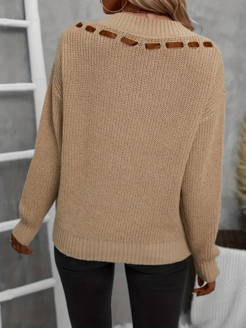 Jana™| Gestrickter Pullover mit Schleifenverzierung