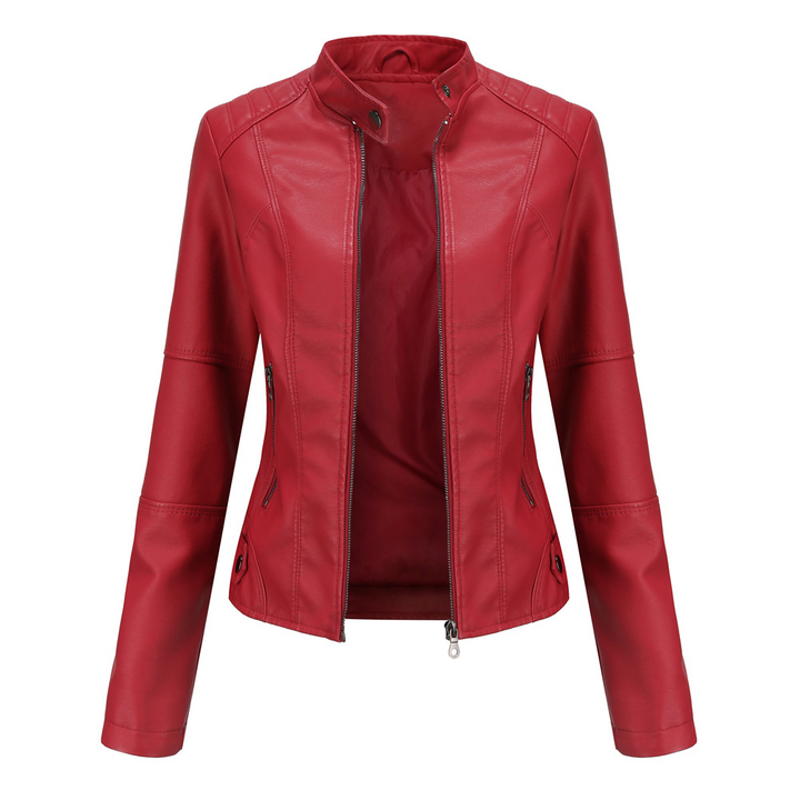 Leonie™ | Schlanke Leder-Motorradjacke für Damen