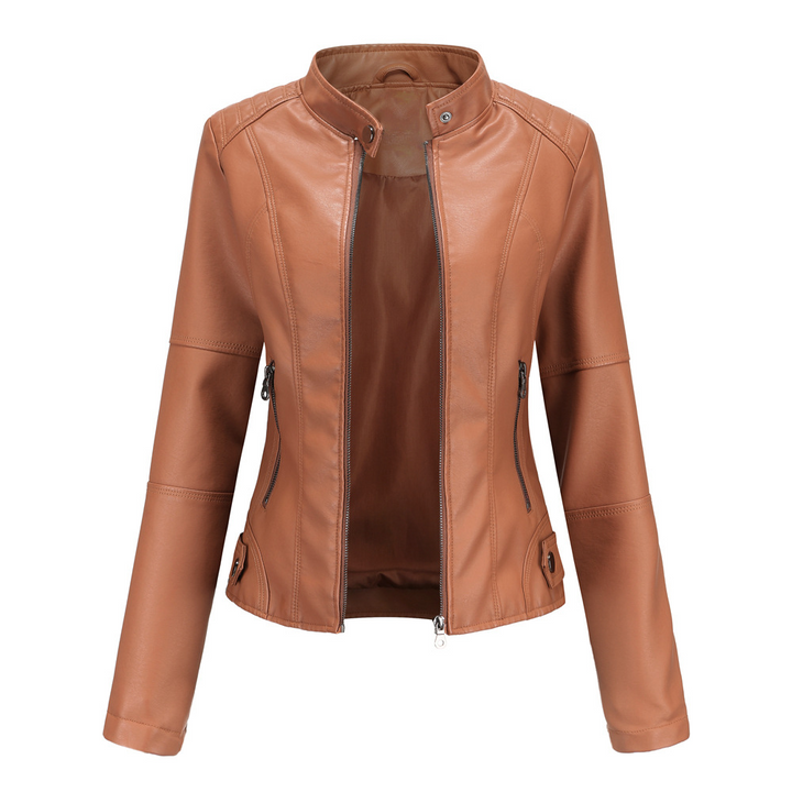 Leonie™ | Schlanke Leder-Motorradjacke für Damen