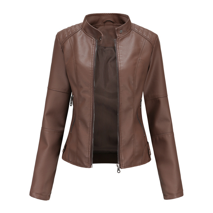 Leonie™ | Schlanke Leder-Motorradjacke für Damen