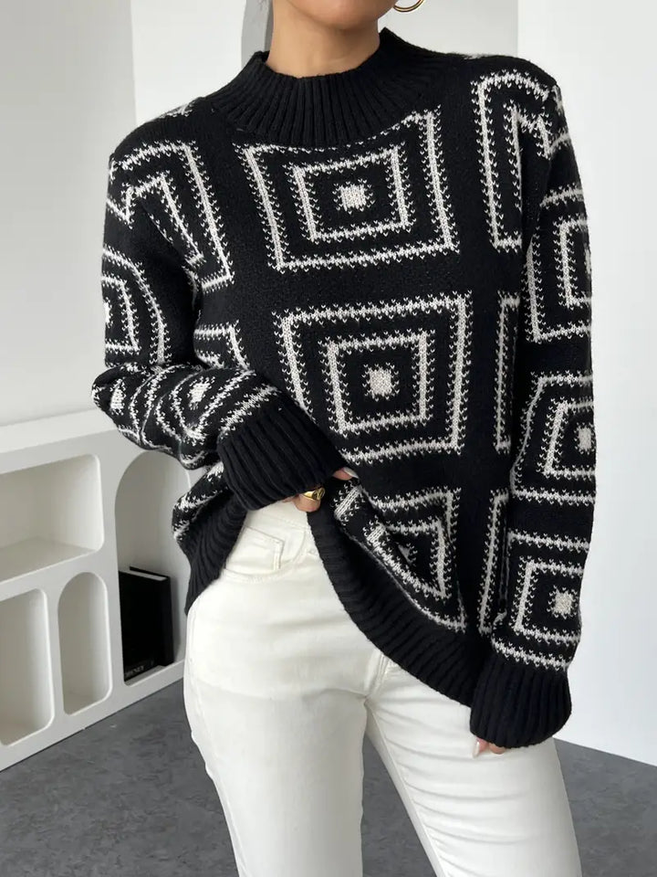 Alma™ | Dynamischer geometrischer Strickpullover