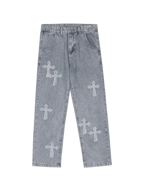 Sorayaia™ | Trendy Patchwork Jeans mit Cross-Design