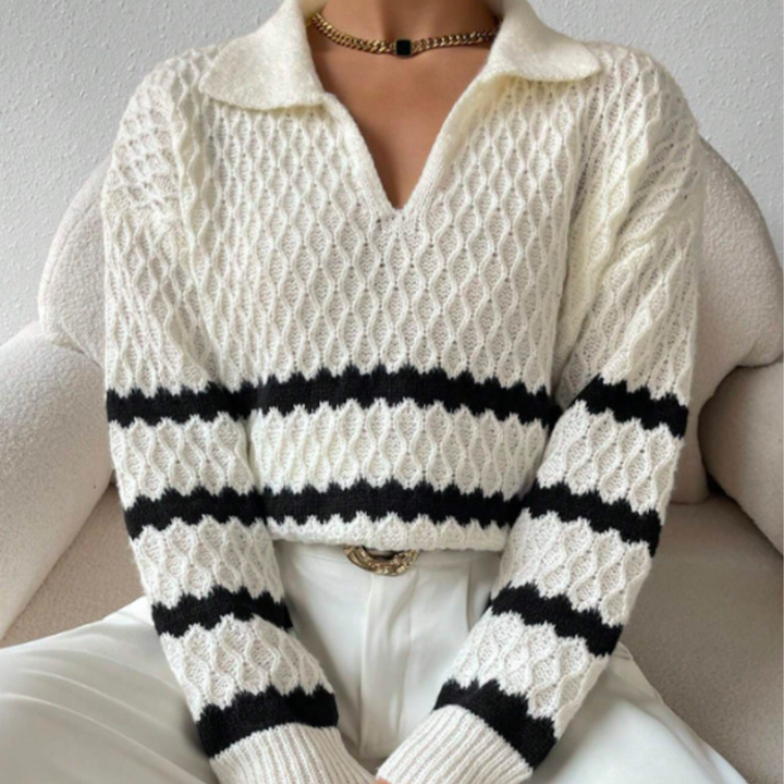 Ornella™| Gestreifter Rollkragenpullover