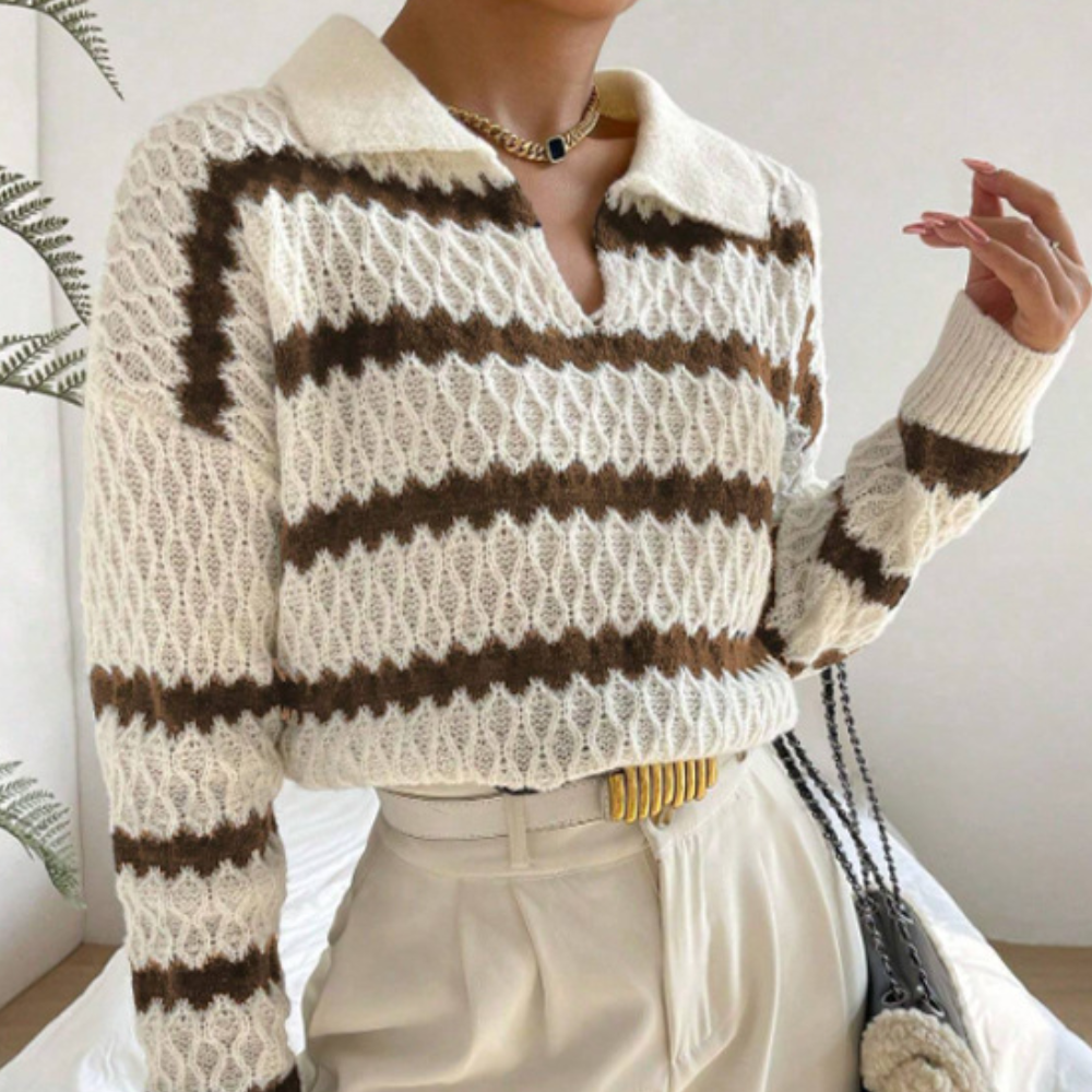 Ornella™| Gestreifter Rollkragenpullover