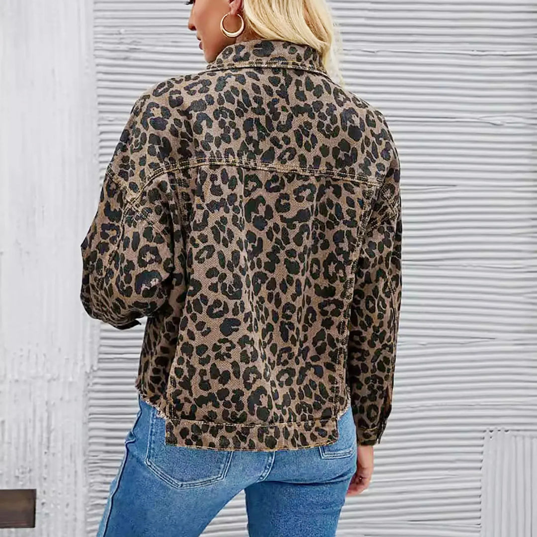 Edy™ | Jeansjacke mit Leopardenmuster