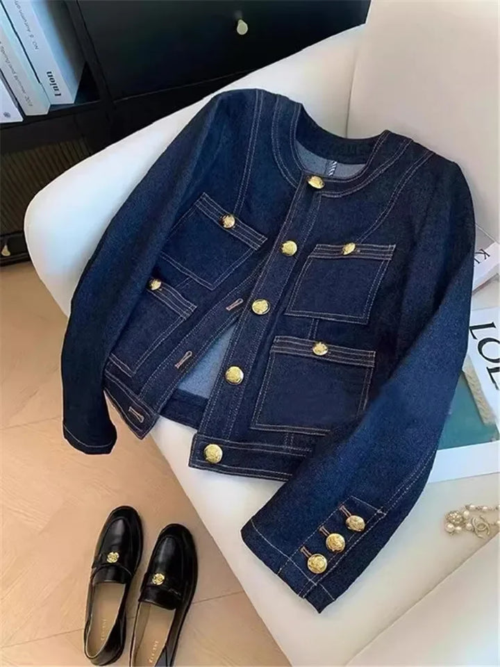 Faye™ | Retro Blaue Jeansjacke