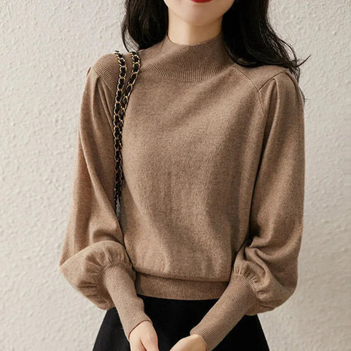 Michela™ | Eleganter Strickpullover mit Puffärmeln für Damen.