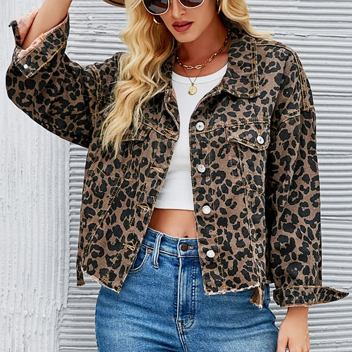 Edy™ | Jeansjacke mit Leopardenmuster