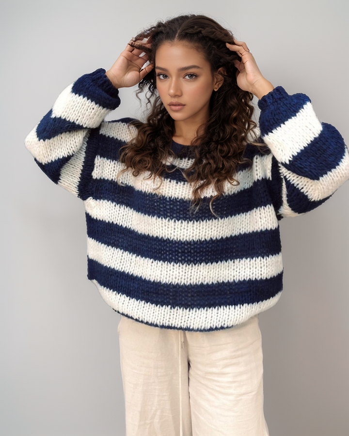 Alina™ | Gemütlicher gestreifter Strickpullover