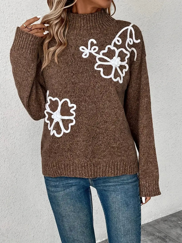 Inara™ | Stickpullover mit Blumenmuster