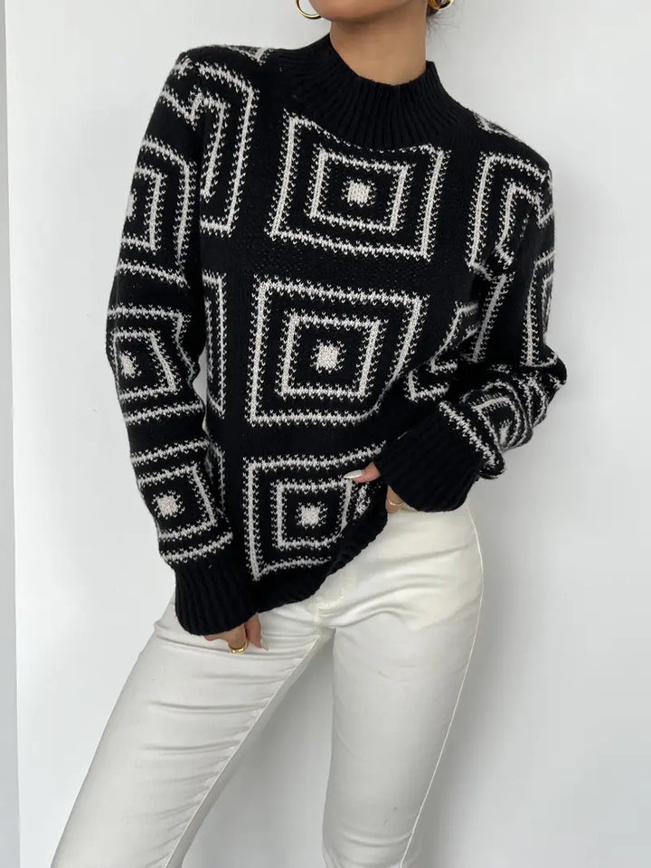 Corinnea™ | Geometrisch Gestrickter Pullover