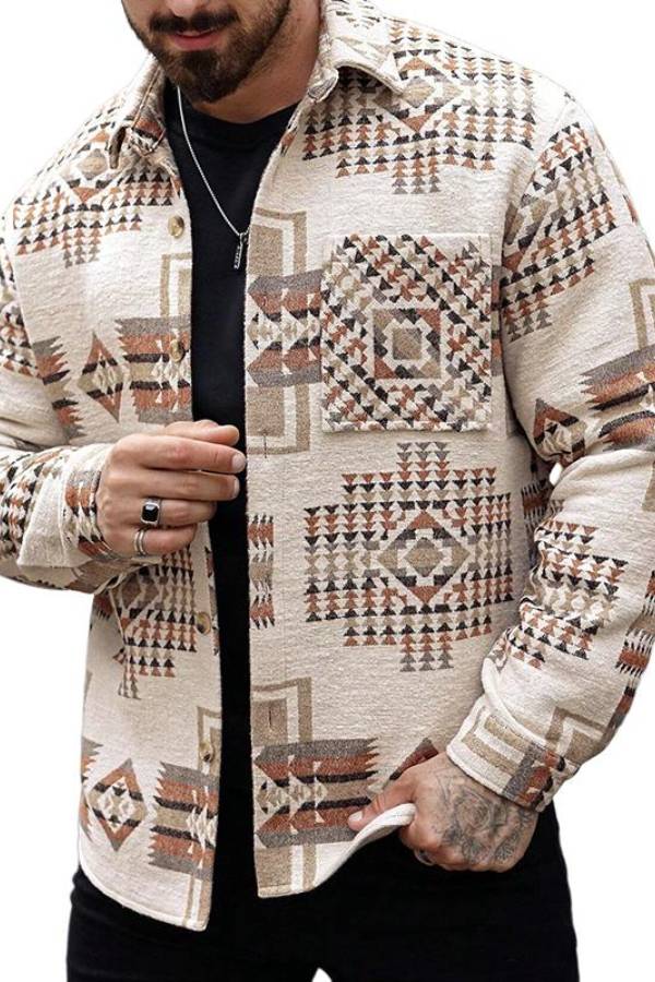 Arthuro™ | Vintage-Einreiher-Jacke mit Print für Herren