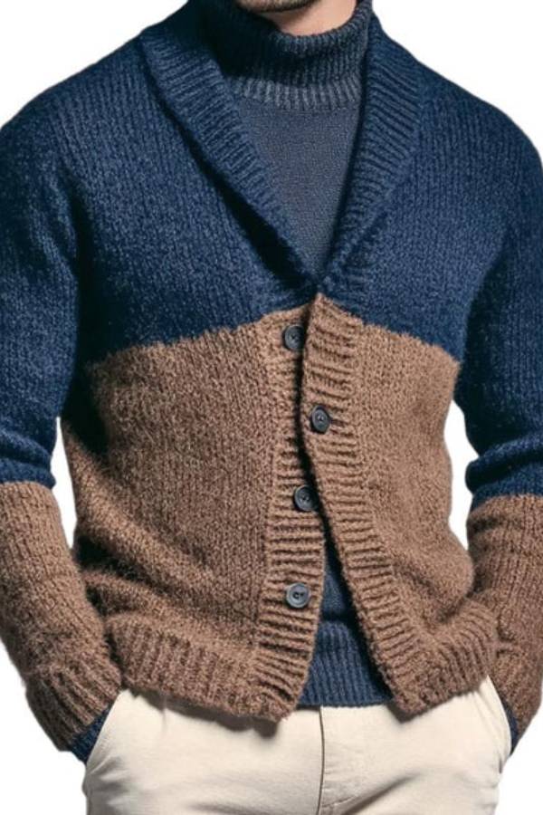 Adami™ | Retro-Strick-Cardigan mit Farbblock-Design für Herren