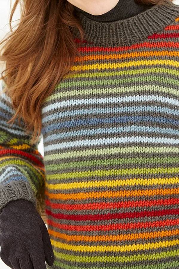 Averyo™ | Vintage-Strickpullover mit Regenbogenstreifen für Unisex