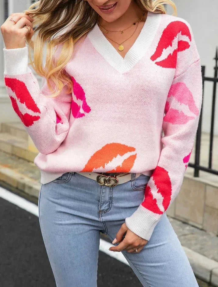 Lilo™ | Trendiger Pullover mit Lippen-Print