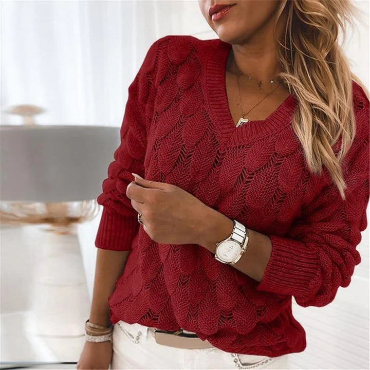 Rafaela™ | Stilvoller Strickpullover mit V-Ausschnitt