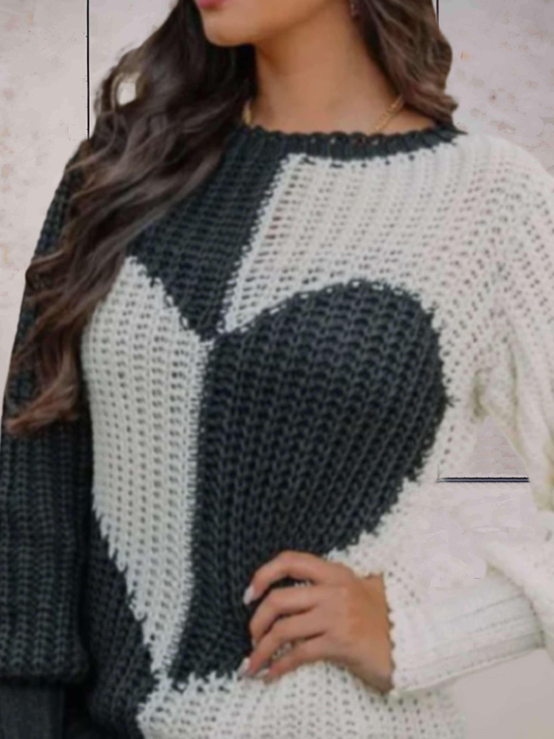 Jeanne™ | Stilvoller Zweifarbiger Strickpullover